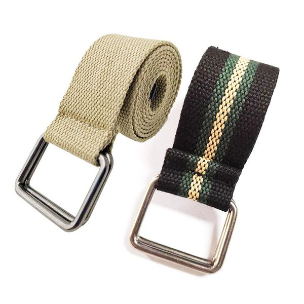 

punk canvas belt alloy double buckle women long belt strap outdoor waist sports casual street style waistband men 2021, Black;brown