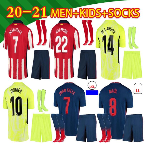 

2021 morata saul soccer jerseys suit joao felix suarez koke madrid niños home away camisetas de fútbol training polo fooball shirt, Black;yellow