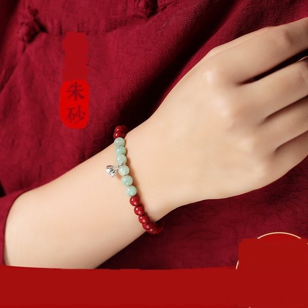 

cinnabar hand string open light natural stone purple gold sand women's life year transfer bead amulet amulet bracelet bracelet bracelet, Golden;silver