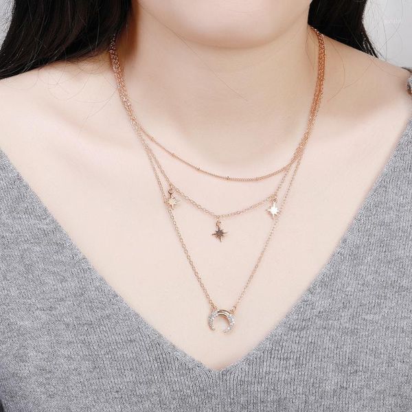 

boho necklaceeurope and the united states new stars moon korean version of the fashion simple pendant necklaces #61, Silver