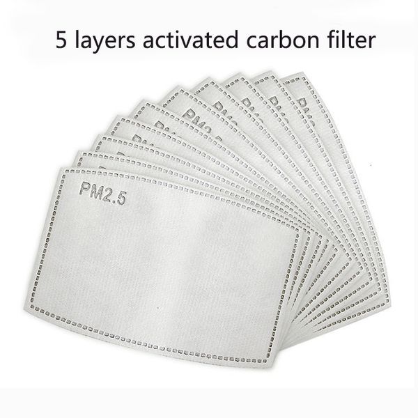 

filter 5 pm2.5 layers activated anti carbon haze mouth masks replaceable filters for activate carbon mask filters