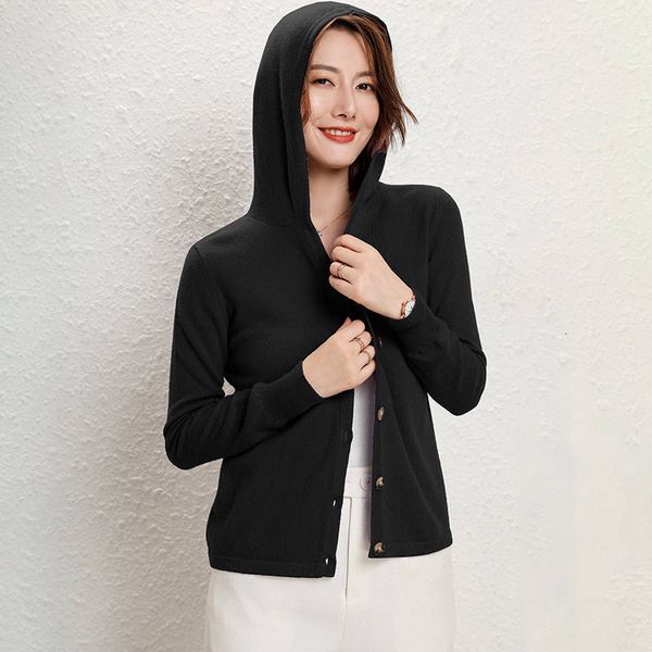 

2021 quality 100% high wool sweater soft woman knitted cardigans winter hoodie jumpers fashion sweaters s6ty, White;black