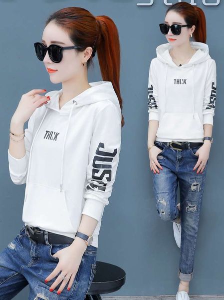

new hoodie, sweater women's dress korean version loose spring and winter foreign style short casual coat plush in autumn 2020, Black