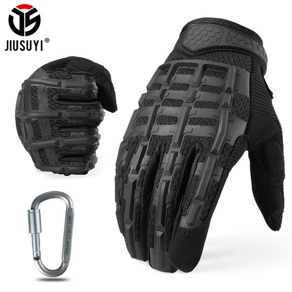 

tactical mittens full finger long glove black army military rubber protect anti-skip multicam airsoft driving cycling gear men 201020, Blue;gray