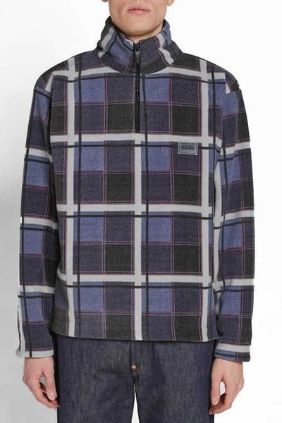 

men's hoodies napa by martin rose ban zipper turtleneck and plaid top, Black