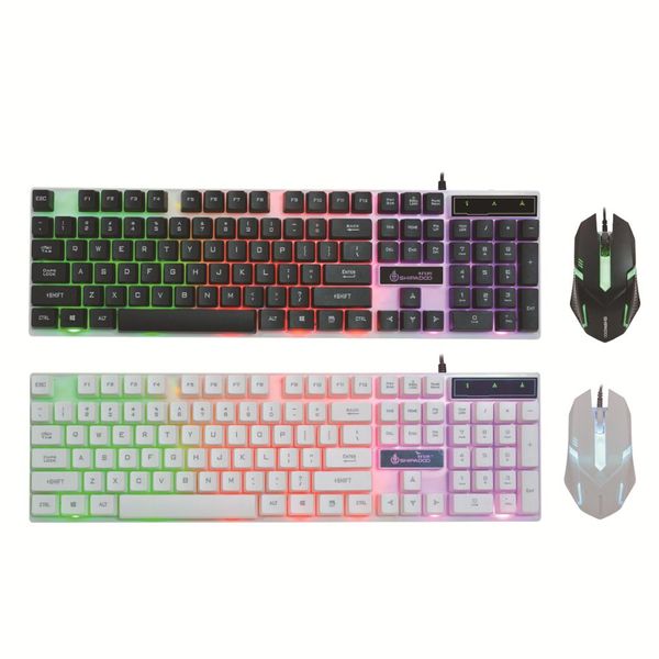 

keyboard mouse combos rainbow backlight usb keyboard+mouse set ergonomic gaming and for pc lapgamer
