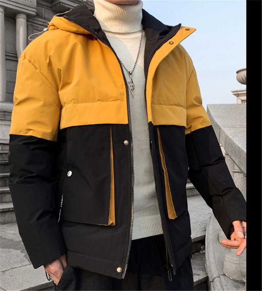 

2020 новых людей зимняя куртка вниз ватник пара носить модные оснастки телогрейке средней длины толстый хлопок, Black