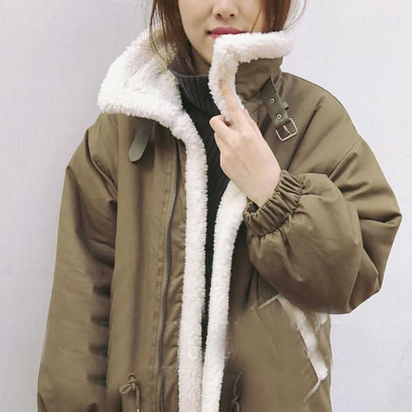 

womail coats and jackets women winter 2020 cotton zipper pockets solid color coat women casual long sleeve outwear m-4xl, Black;brown