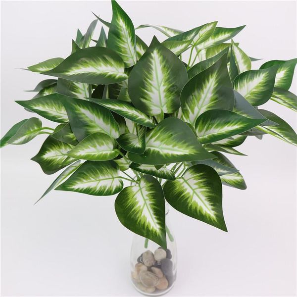 

decorative flowers & wreaths artificial real touch rich leaves plant simulation green radish flower shop wall accessories1