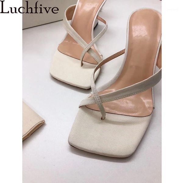 

flip flops wedges high heel slippers for woman 2020 summer new split toe pumps red black dress party shoes mules women1