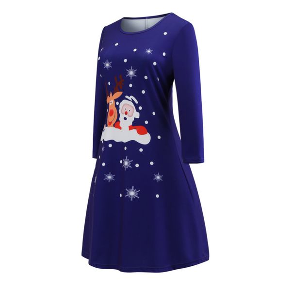 

sleeve printed a-line dress long, Black;gray