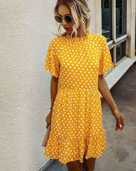 

point 2020 wind summer fashion women's wave dress b202lqk006, Black;gray