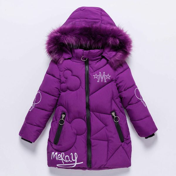 

girls winter jacket children's thick warm coat kids hooded coats baby thick parka bunny decoration winter clothing outerwear lj201125, Blue;gray