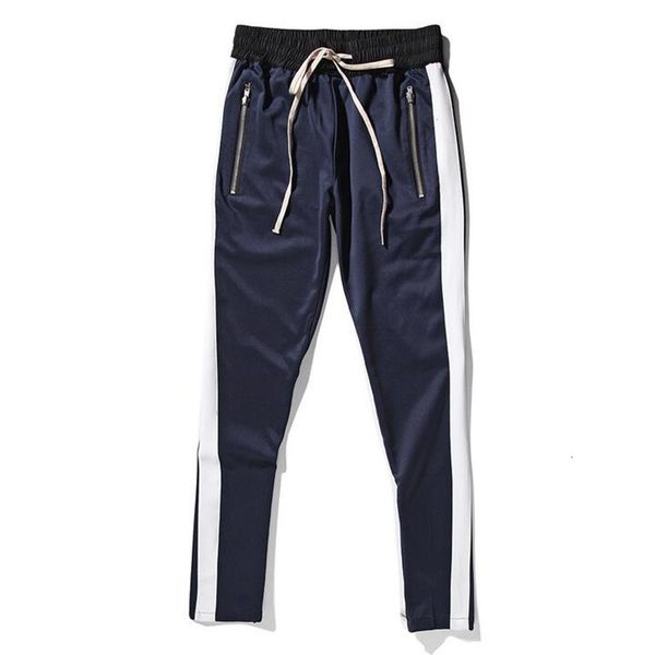 

fashion new bottoms side zipper pants hip hop urban clothing fog joining together jogger pants black red blue