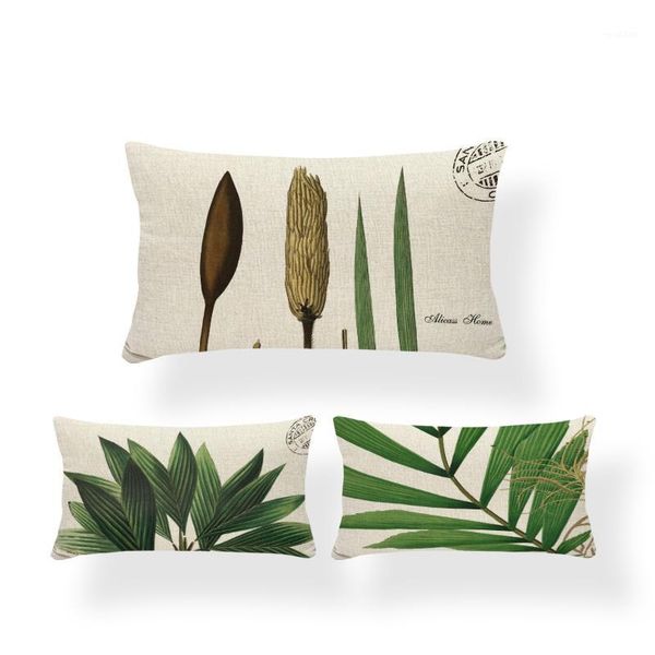 

fashionable tropical plant pillowcase bedroom sofa decoration custom cushion cover polyester linen office chair chair cushion1