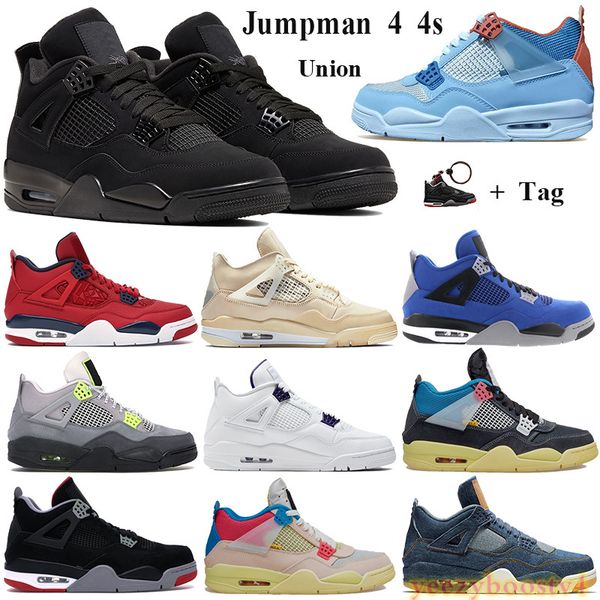 

quality union jumpman 4 4s xwhite men women basketball shoes black cat 2020 white xsail sneakers metallic purple union guava ice