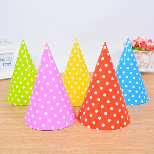

rps3h children's polka dot hat paper triangle clothing korean style polka creative party hat dot year-old dressing supplies o1qbj
