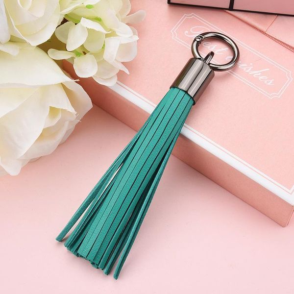 

1pcs faux leather alloy spring coil tassel keychain diy garments decorative accessories woman phone bag tassels fringe pendants h qyllwq