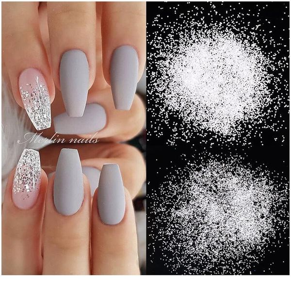 

1 bag holographics nail glitter powder colorful nail sequins diy nail sliders dust pigment art decorat jllzcs, Silver;gold