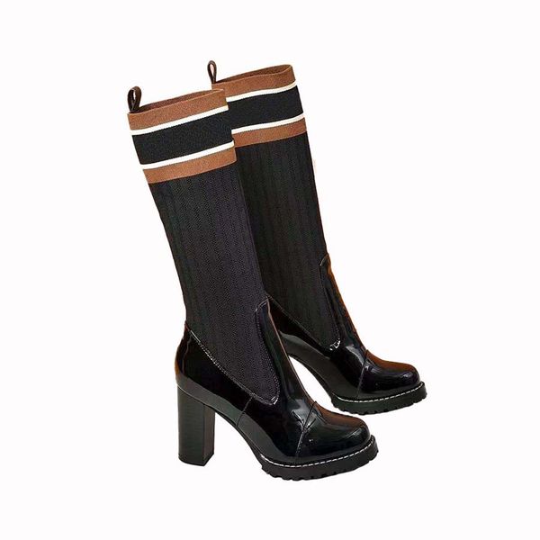 

2021 fashion women half boots genuine leather cotton fabric letters round head middle boot for cowboy boots, Black