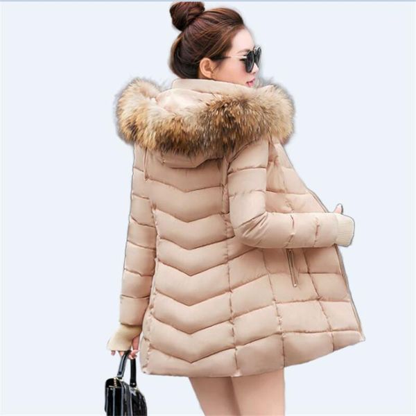 

winter jacket women long parka fur collar casual slim woman winter coats and puffer jacket padded outwear long coat women1, Black