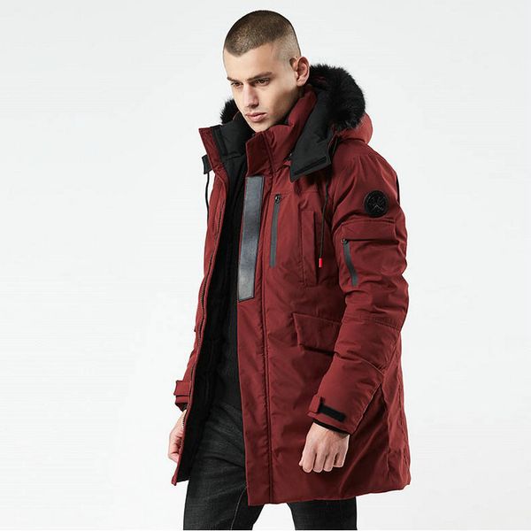 

streetwear winter casual long style hooded 2020 cotton padded jackets thicken hat windproof fashion men parka pockets coats