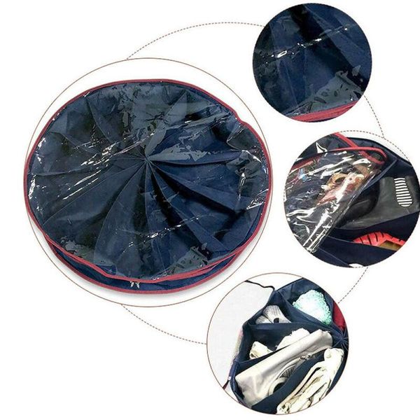 

new 12 pair under bed shoes round storage shoes bag dustproof organizer storage box for home or travel space saving