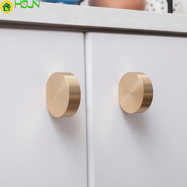 

2 pcs unique solid brass cabinet knob handle dresser knobs gold brass drawer pulls handles modern simple knob kitchen knobs