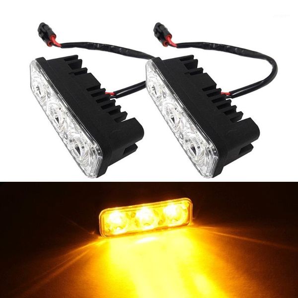 

fog lights car led drl lamps waterproof high power aluminum daytime running with lens dc 12v white 6000k yellow 3000k1