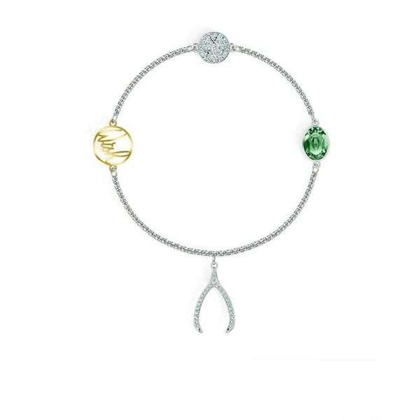 

magic chain lucky women bracelet elegant cool green color bone bracelet, Golden;silver