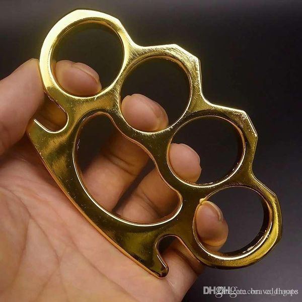 

new iron gilded thick steel brass knuckle duster 0252