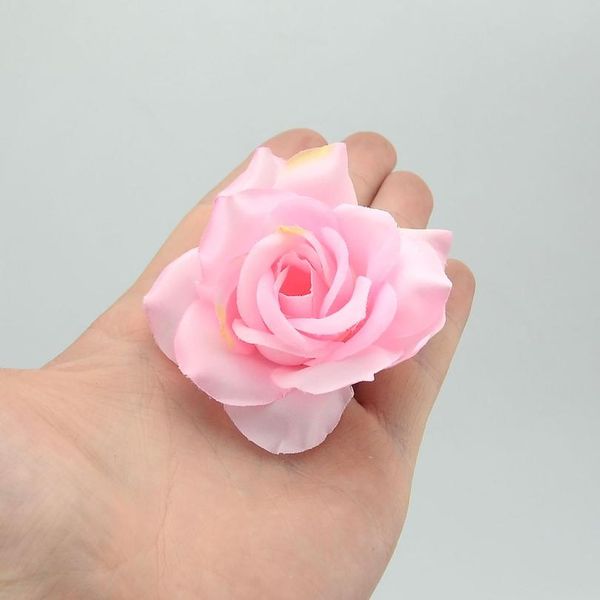 

5pcs 6.5cm large handmade artificial silk rose flowers heads diy scrapbooking garland fake mini flower for wedding de bbyvax