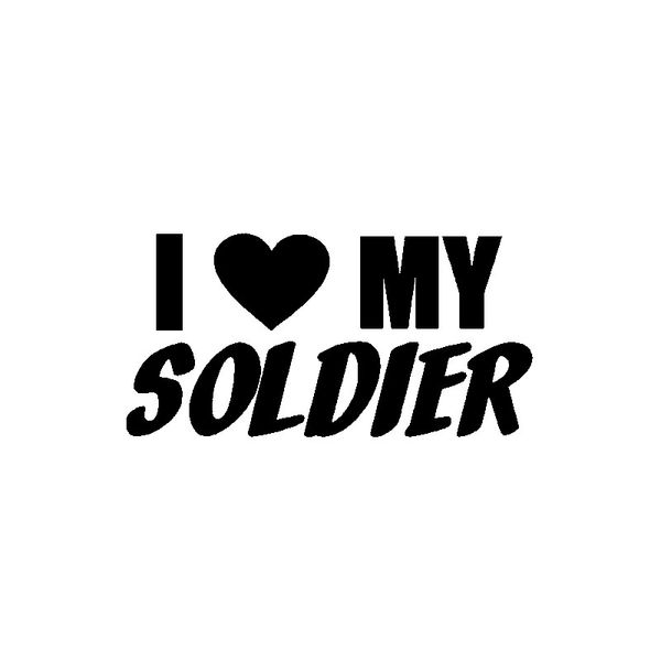 

15.7cm*7.7cm i love my soldier vinyl motorcycle car-styling car sticker decal black silver c15-2850