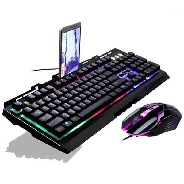 

g700 game luminous wired usb mouse and keyboard suit with rainbow backlight led lights mechanical keyboard gaming mouse1