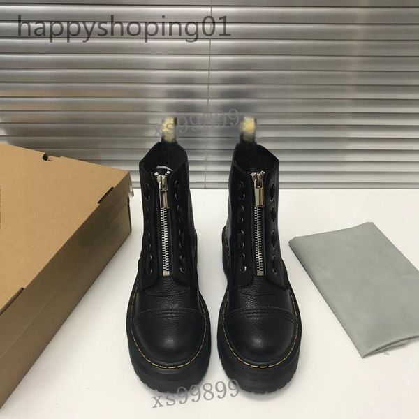 

2021 new progettista front zipper martin boots hole platform women winter shoes ankle boots size 35-41, Black
