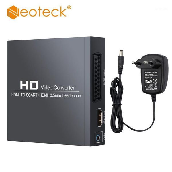 

audio cables & connectors neoteck 1080p to scart converter with 3.5mm headphone support pal ntsc for crt tv vhs vcr1