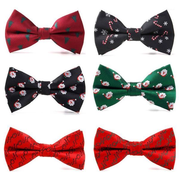 

men funny xmas bow ties for accessories festival santa claus snowflake men fashion bowtie adjustable christmas bow tie1, Black;gray