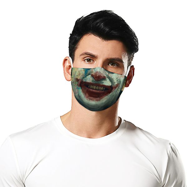 

joker design classic fashion face cover steampunk print masks washable fabric mask for mouth reusable pluggable