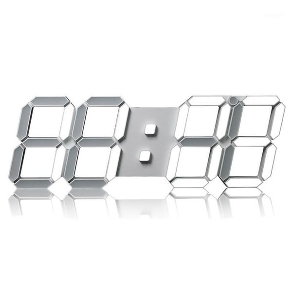

large modern design digital led wall clock timer 24/12 3d,white1