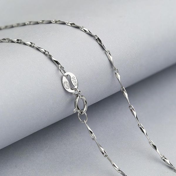 

40cm/45cm necklace chain long-lasting 925 sterling silver solid 925 necklace white gold color female jewelry gift
