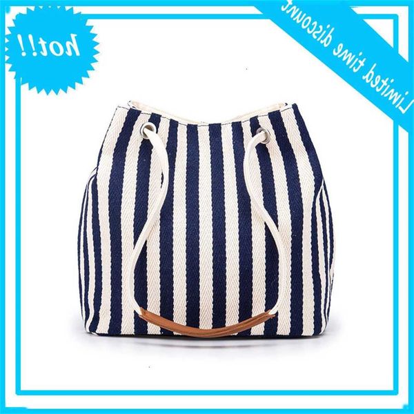 

summer new simple canvas small fresh striped shoulder messenger bag