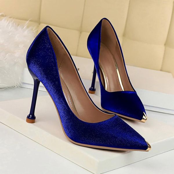 

2020 woman's 10cm high heel scarpins blue satin pumps female silk green wedding bridal prom dress valentine size 40 fetish shoes, Black