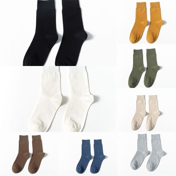 

20 years cotton medium of autumn and winter new classic men's versatile solid color basic men's medium tube socks business thin co, Black