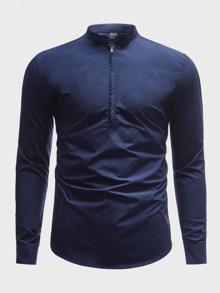 

men half zipper placket raglan sleeve shirt t6ew#, White;black