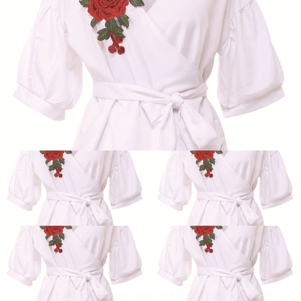 

y3cs summer fashion lace bird shirt t fashion flower embroidery women pink white t-shirt female