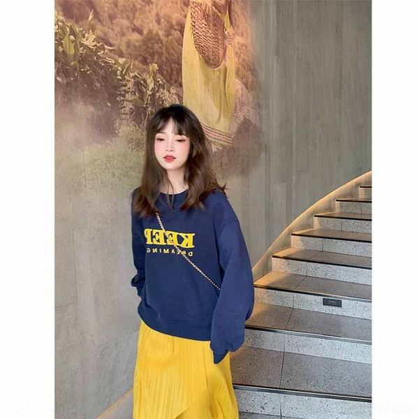 

mdqft sweater coat women's loose pullover versatile 2020 new korean version of and sweatercoat sweaterearly autumn net red lazy wind th, Black