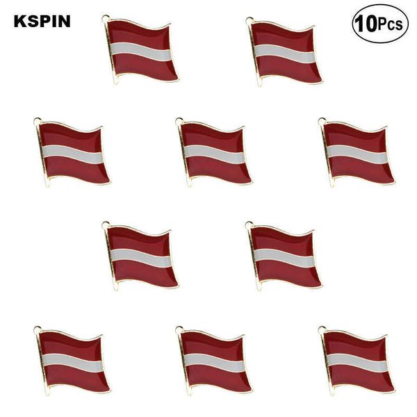 Латвия Флаг Отворотный PIN-Флаг Значок Брошь Булавки Знаки 10 шт. Много