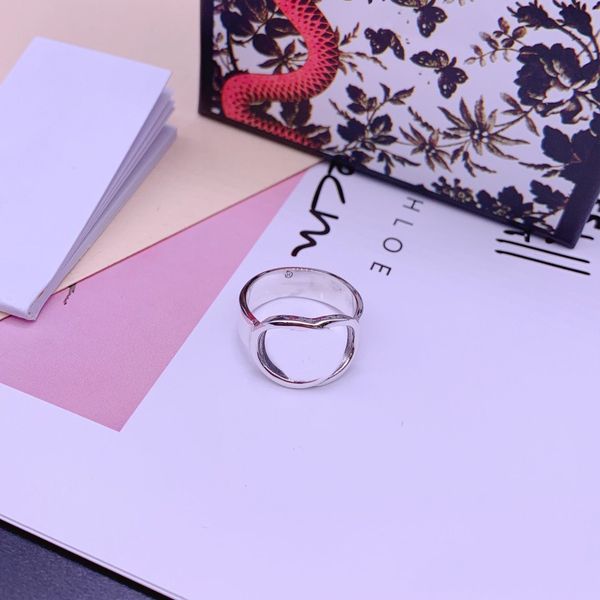 

925 sterling silver ring hollow letter ring men and women the same ring simple trend fashion jewelry supply