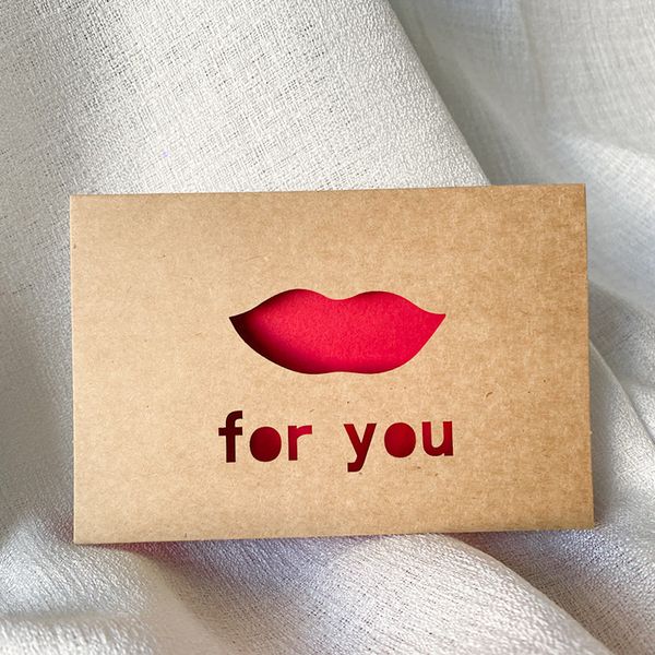 

kraft paper love greeting card valentine's day hollow greeting card thanksgiving birthday wedding blessing cards 6pcs/set 62 p2