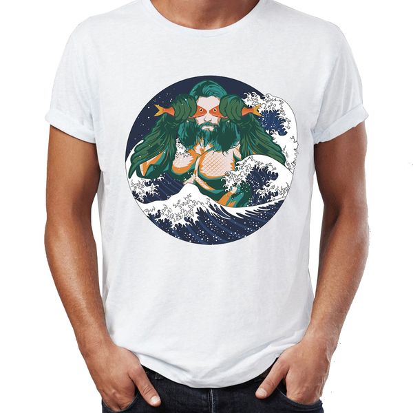 

men's t shirt aquaman and the great wave off kanagawa funny artsy awesome artwork printed tee sport hooded sweatshirt hoodie